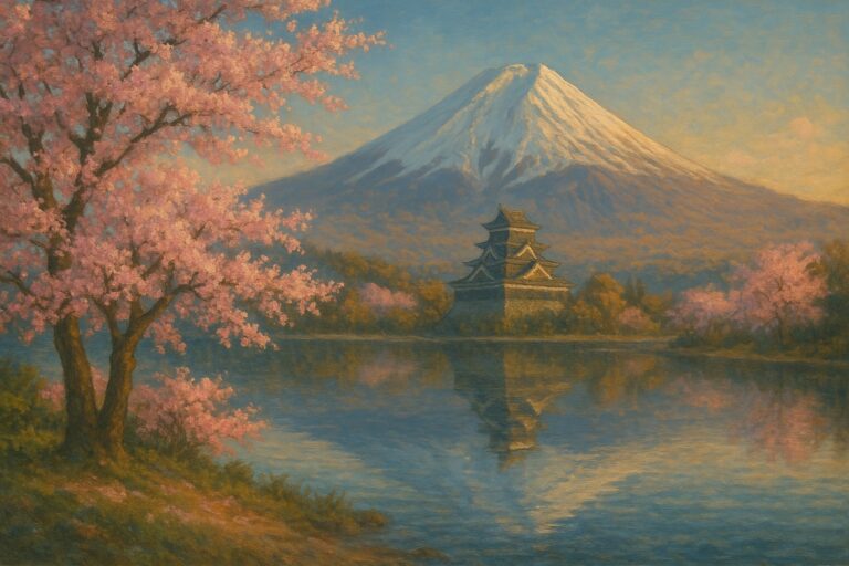 Four Seasons of Mt. Fuji – Printable Japanese Wall Art for Home & Gift　　富士四季 – 家でも贈り物にもぴったりな和風プリントアート